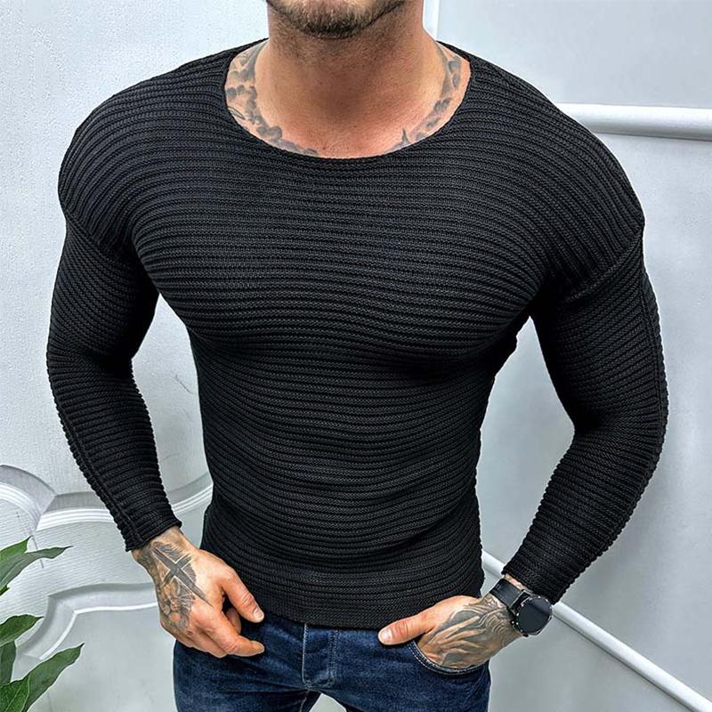 Men's Casual Round Neck Slim Long Sleeve Sweater 56026532M