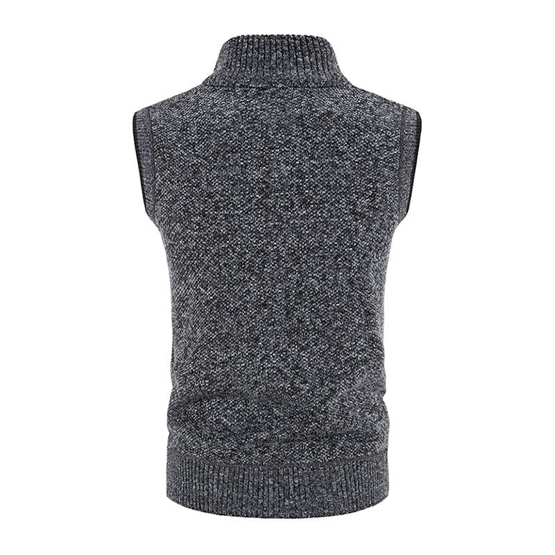 Men's Casual Stand Collar Zipper Knitted Vest 07947834M