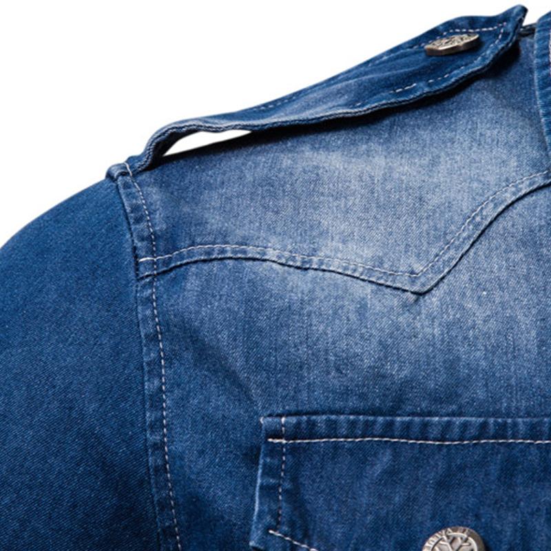 Camisa de manga larga de mezclilla lavada para hombre 38818803X