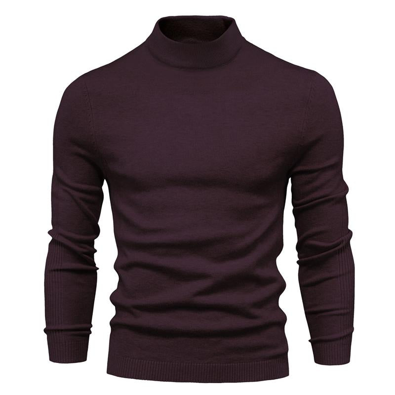 Einfarbiger Rollkragenpullover für Herren, Strickpullover 47281568X