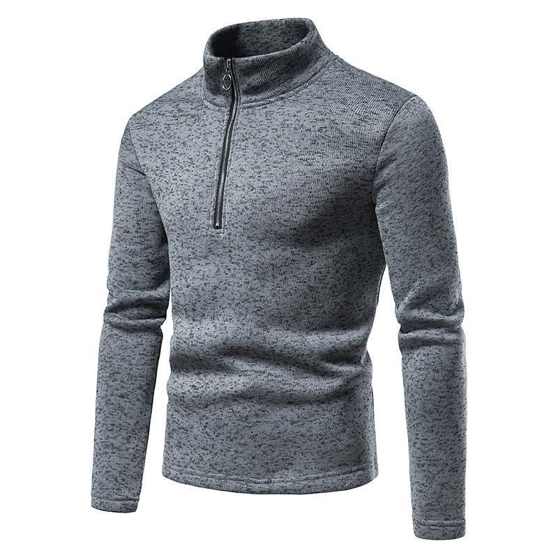 Men's Casual Solid Color Turtleneck Knitted Sweatshirt 54641407M
