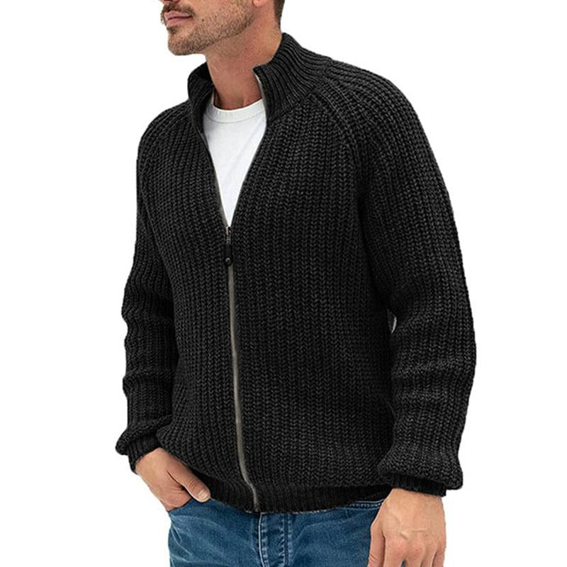 Men's Casual Zip Turtleneck Knit Cardigan 64602251M