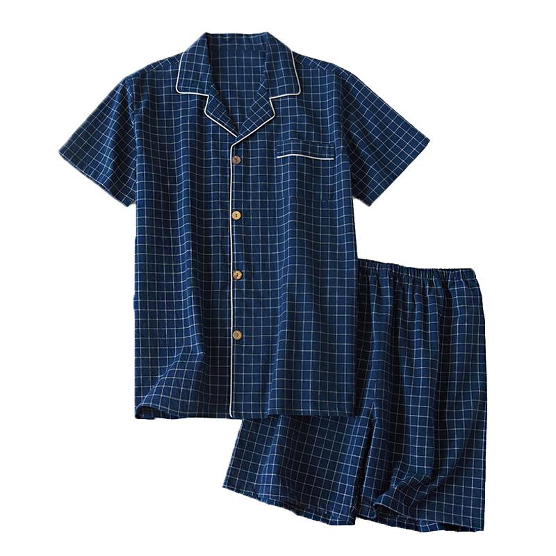 Men's Plaid Short Sleeve Pajama Set 42088921Y