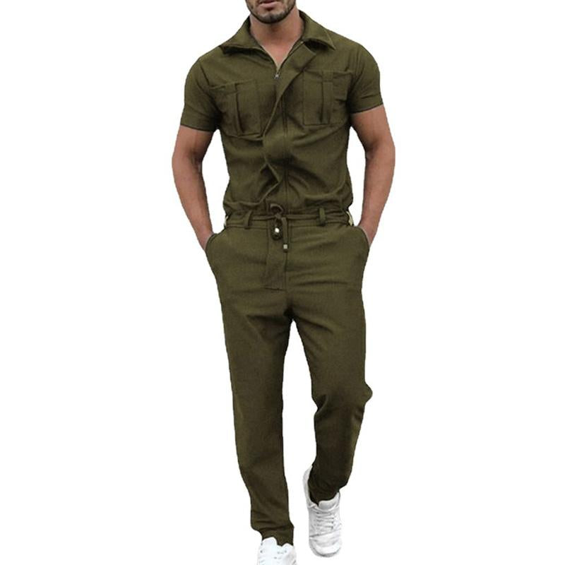 Men's Casual Loose Short-sleeved Trousers Cargo Overalls 87687291M