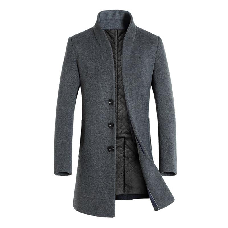 Men's Stand Collar Single Breasted Trench Coat 40108019X