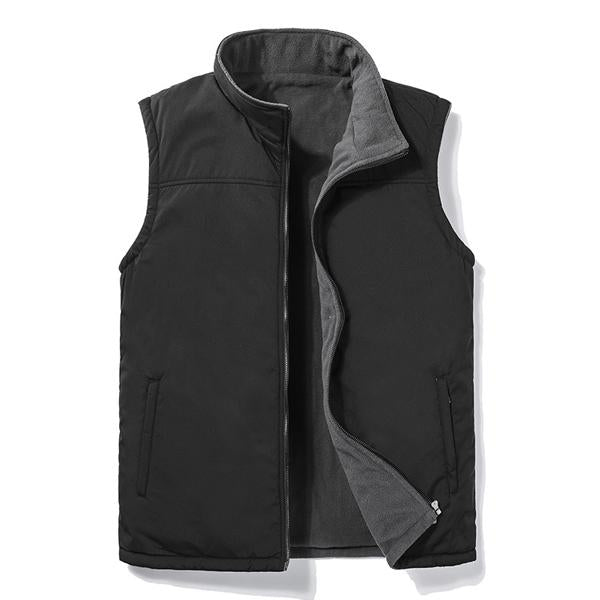 Mens Fleece Reversible Vest Black / L Vests