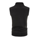 Men's Casual Stand Collar Zipper Knitted Vest 07947834M