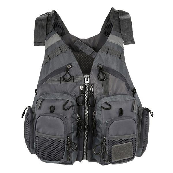 Mens Outdoor Multifunctional Sea Fishing Lifesaving Vest 31685293M Dark Grey / Free Vests