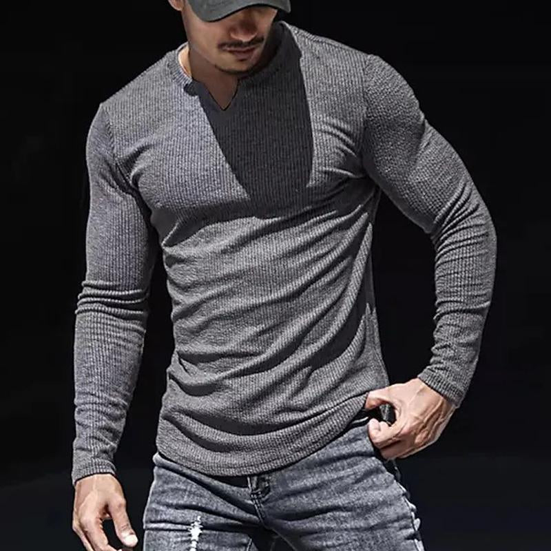 Men's Solid Color Casual Bottoming T-shirt 49672976X