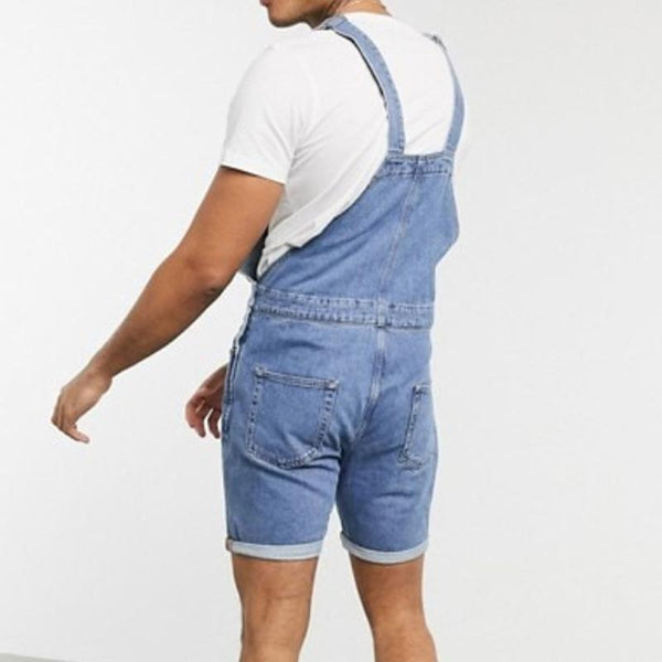 Men's Casual Vintage Denim Shorts Overalls 70861382Y