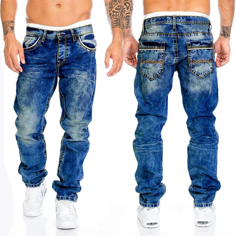 Men's Casual Washed Distressed Straight Jeans 04041155M