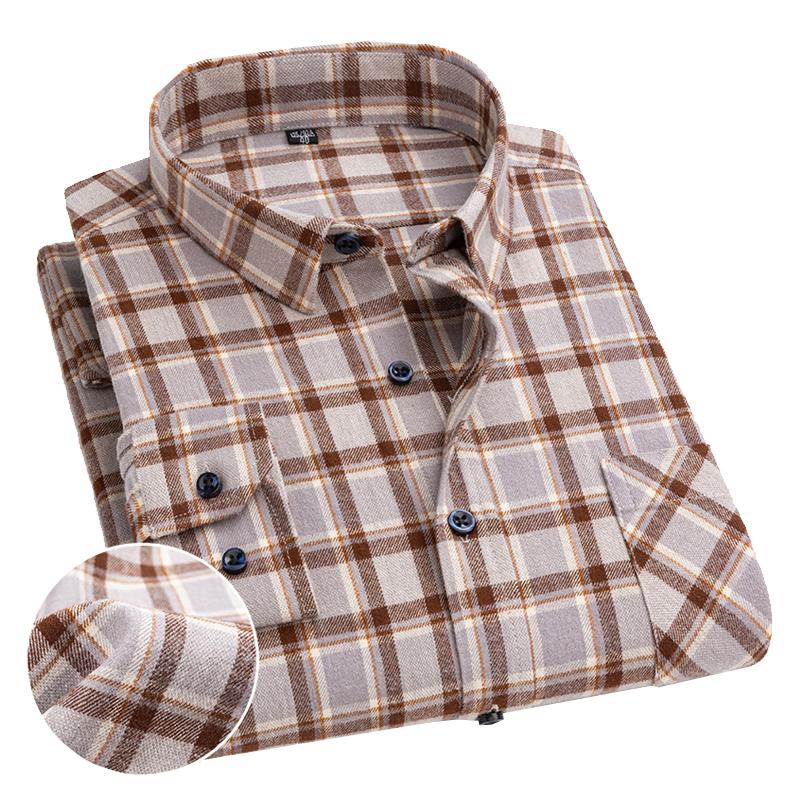 Men's Brushed Casual Long Sleeve Shirt 72663341X