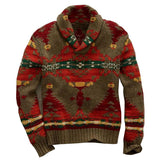 Men's Jacquard Long Sleeve Knit Sweater 64047398X