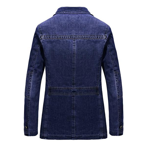 Mens Lapel Casual Denim Blazer 18477677M Coats & Jackets