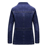 Mens Lapel Casual Denim Blazer 18477677M Coats & Jackets