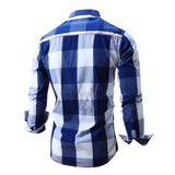 Men's Casual Long-sleeved Plaid Shirt 53291059X