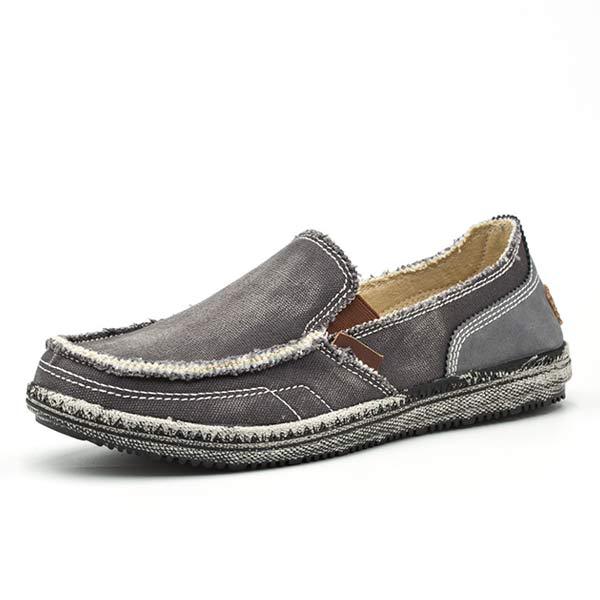 Mens Washed Denim Canvas Slip-On Shoes 59975887 Grey / 6.5 Shoes
