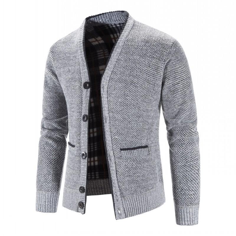 Men's Fleece V-neck Cardigan Jacket 50350724X