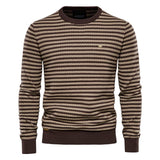 Men's Striped Round Neck Bottoming Sweater 07492453X