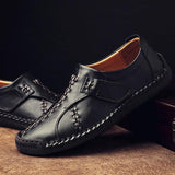Mens Handmade Leather Shoes 65409772M Black / 38 Shoes
