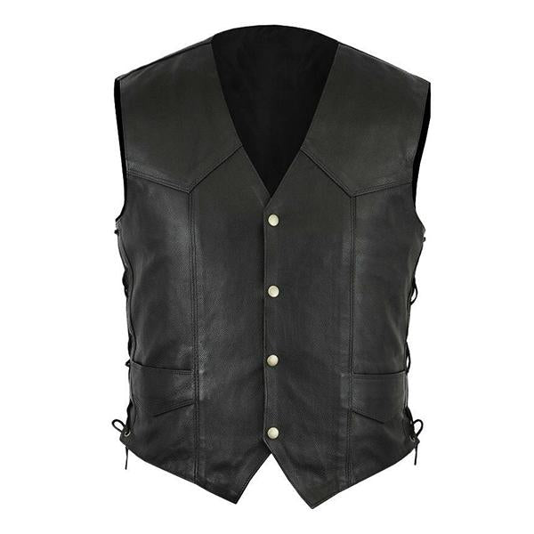 Mens Single Breasted Side Tie Vest 66687698M Black / S Vests