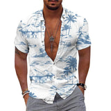 Men's Hawaiian Print Short Sleeve Shirt 40682518Y