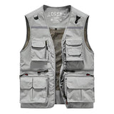 Mens Multi-Pocket Tactical Cargo Vest 53117159M Light Grey / S Vests