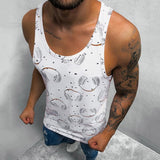 Men's Round Neck Printed Sports Tank Top 01648058X