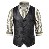 Men's Vintage V Neck Suede Vest 00119739X