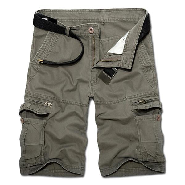 Mens Multi-Pocket Cargo Shorts (Belt Excluded) 26822139M Dark Green / 29 Shorts