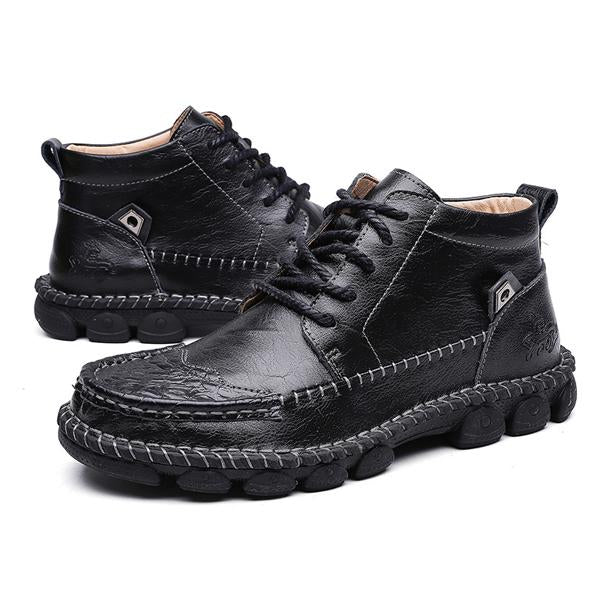 Vintage Mens Leather Short Boots 59095930X Black / 6 Shoes