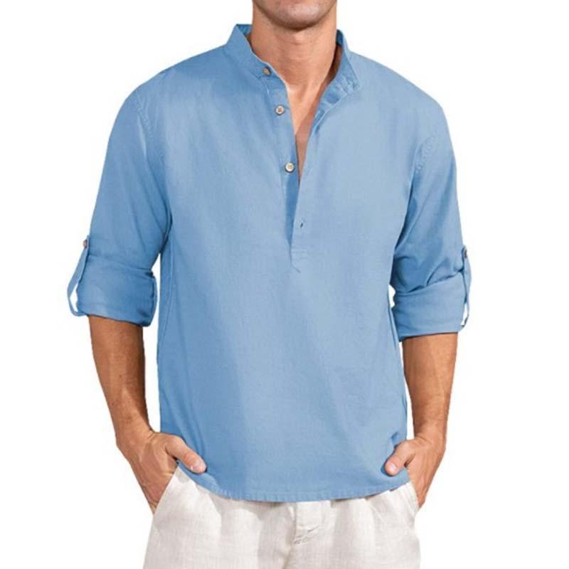 Men's Casual Long Sleeve Loose Shirt 36665815M