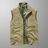 Men's Casual Stand-Up Collar Quick-Drying Multi-Pocket Outdoor Fishing Vest 76652771M