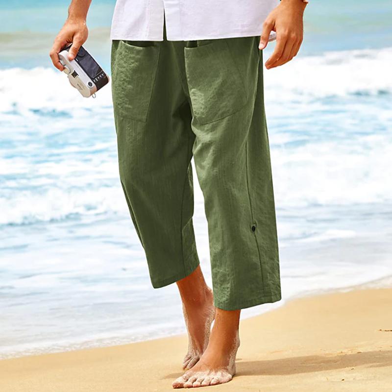 Men's Casual Loose Pocket Beach Pants 77569009Y