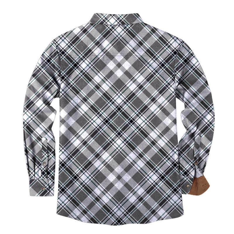 Camicia da uomo con risvolto e stampa a quadri vintage 77513987X