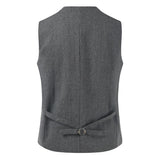 Men's V-neck Casual Single-breasted Coat Vest 28715030X
