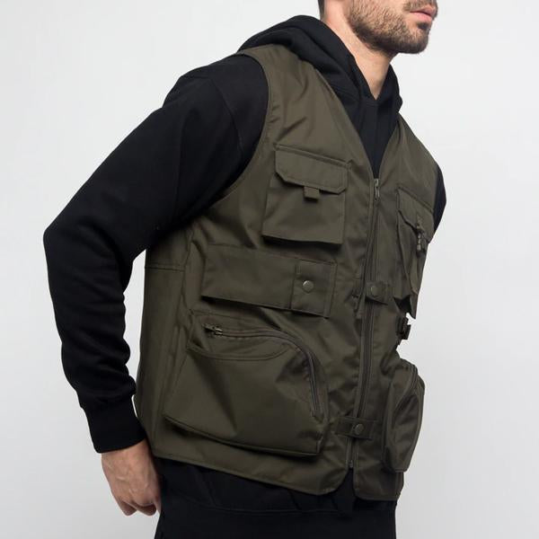 Mens V-Neck Multi-Pocket Quick-Drying Vest Md111 Vests