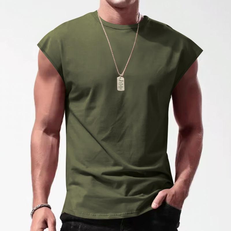 Camiseta deportiva sin mangas holgada y lisa para hombre 64307072Z