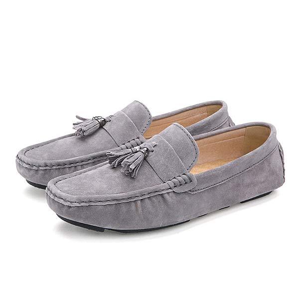 Mens Handmade Fringe Loafers 54168169 Grey / 6 Shoes