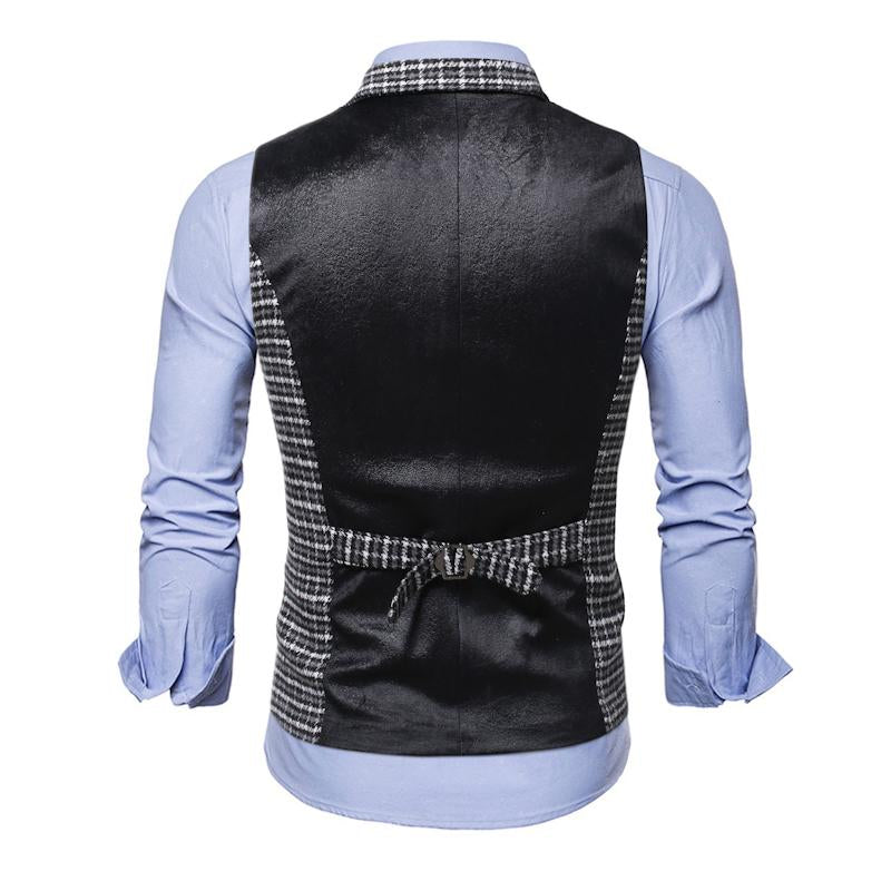 Men's Vintage Plaid Suit Vest 96369576Y
