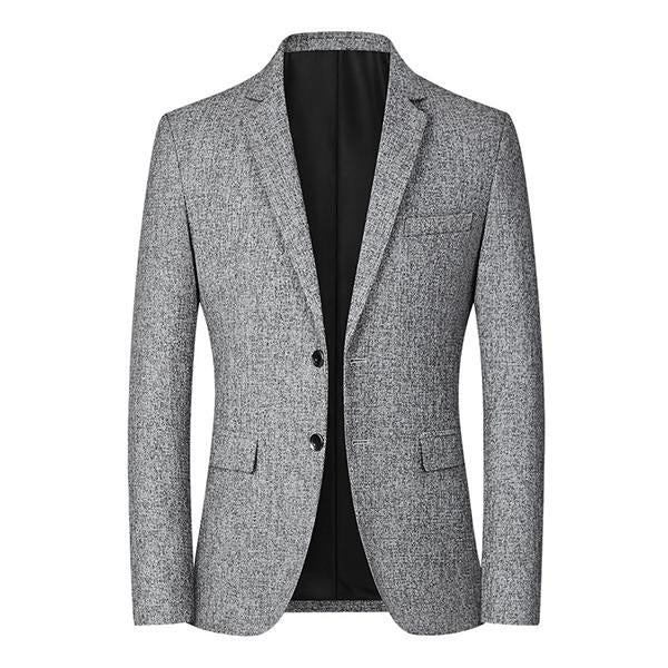 Mens Lapel Solid Color Casual Blazer 99077170M Grey / M Coats & Jackets