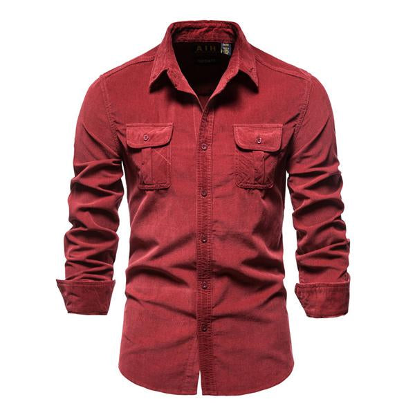 Mens Vintage Corduroy Shirt 86503503X Red / M Shirts & Tops