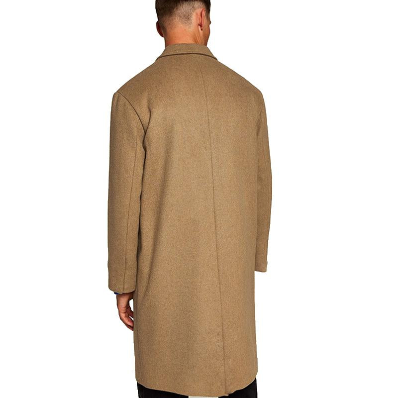 Men's Lapel Solid Color Long Trench Coat 72224458X