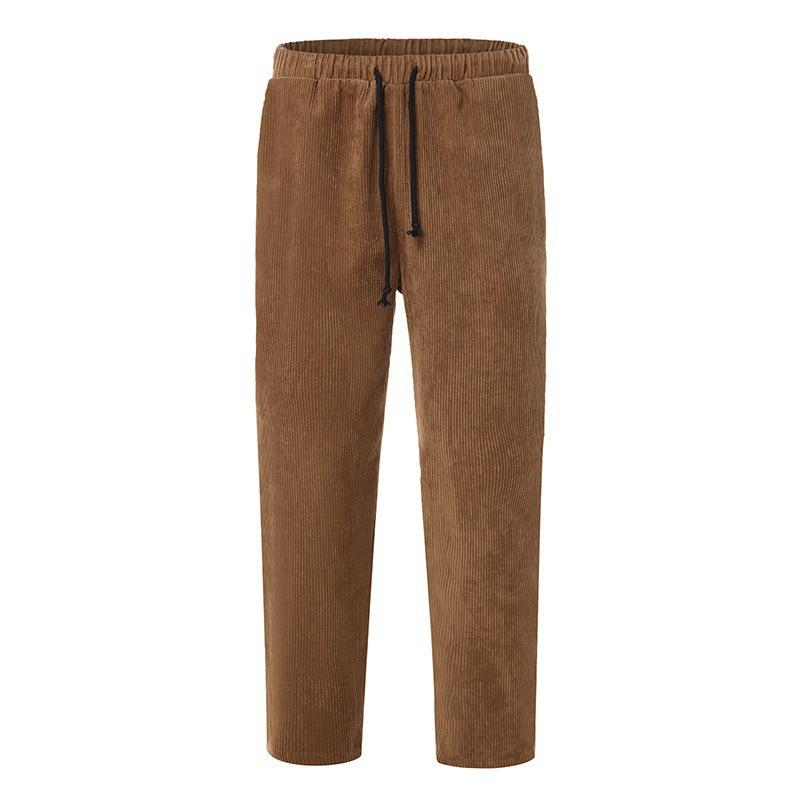 Pantalon court ample en velours côtelé pour homme 00857343X