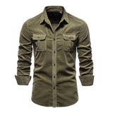 Mens Vintage Corduroy Shirt 86503503X Green / M Shirts & Tops