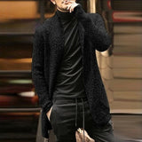 Men's Casual Loose Mixed Color Knit Long Sleeve Cardigan 67897583M