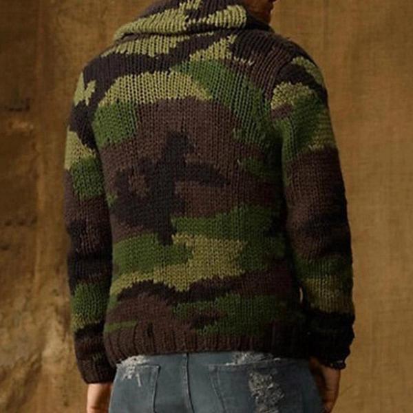 Men's Camo Jacquard Sweater Jacket 22228543X