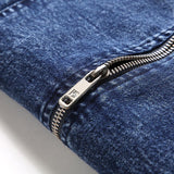 Men's Vintage Stand Collar Zipper Slim Denim Jacket 67794950M