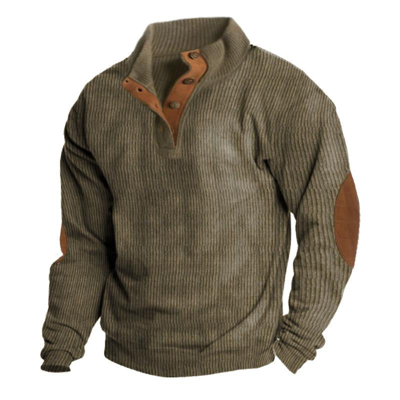 Sweat-shirt à manches longues et col montant pour homme, style décontracté, pour l'extérieur, 35682481X