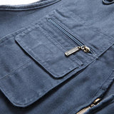 Men's Multi-pocket Fishing Washed Cotton Vest 53345762X